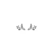 ANYCO Fashion Earrings Sterling Silver 925 Simple Sweet Clover Shiny Zircon Small Stud Teen Chic Ear Bone Piercing Women Jewelry