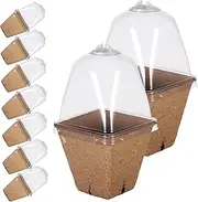 Abaodam 20pcs Breathable Nursery Pots with Lids for Succulent Planting Durable Paper Pots with Drainage Seedling for Use