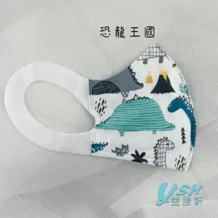 【YSH益勝軒】兒童5-7歲醫療3D立體口罩X2盒(50入/盒 恐龍王國)