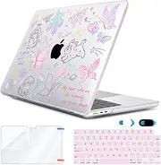 HOHAIYOO for 2025 2024 2023 2022 MacBook Air 13 inch Case M4 A3240 M3 A3113 M2 A2681 with Touch ID& 13.6" Liquid Retina Display, Plastic Hard Shell&Keyboard Cover&Screen Film&Webcam Cover, Cute Puppy