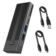 External Adapter Case 10Gbps M.2 NVME SATA SSD USB 3.2 Gen2 Hub M-Key B+M Key