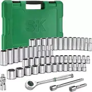 3/8" Drive Socket Set with 160-P Ratchet, 55-Piece, SAE & Metric, SuperKrome ...
