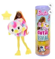 Barbie Cutie Reveal Color Dreams Series. 10 Surprises, Posable Doll & Pet Inside