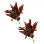 2Pcs Artificial Succulent Plants Fake Aloe Plant 10", Green/Red Brown