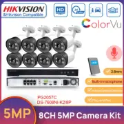 Hikvision 8CH NVR CCTV Kit 5MP Full Color Bullet Security Camera System Kit MIC