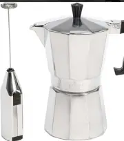 Primula Stovetop Espresso Maker and Handheld Electric Milk Frother Gift Set