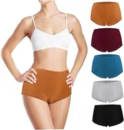 [FRCOLOR] 5 Pcs Women Cotton Underwear Briefs Panties Full Coverage High Waist Briefs Panties Set Size XL Women Underware