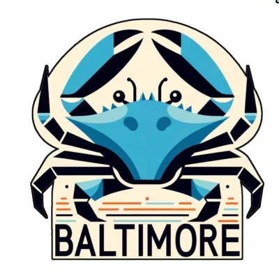 Baltimore Maryland Weatherproof Vinyl Travel Sticker - Gift or Souvenir