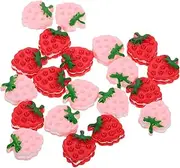 Realistic Flat Back Strawberry Charms 20pcs Resin Craft Embellishments for DIY Projects Hair Clip Decorations