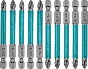 YUENTOEN Magnetic Phillips Screwdriver Bits Set, 1/4 Inch Hex Shank PH2 Anti Slip Screwdriver Power Drill Bit(10Pcs)