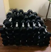 Pair of Rubber Coated Hex Dumbbell Hand Weight Set, 5 lbs ✅USA SELLER!