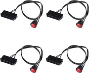 Mellisso 4pcs 50cm Cable Copper Tin Wire 24-Pin Female ATX PSU PC Power Supply Tester Start Up Jumper with ON/Off Switch