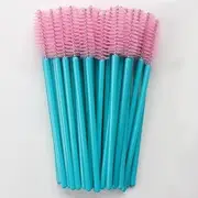 Namzi 100 Pcs Disposable Eyelash Mascara Brushes for Eye Lashes Extension Eyebrow and Makeup (Blue rod Black head)