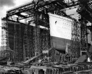 New 11x14 Photo: Sister Ships OLYMPIC and TITANIC During Construction