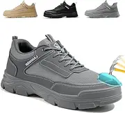 [GUSAYEX] Steel Toe Shoes for Men Women Breathable Non Slip Work Shoes for Men Lightweight Comfortable Safety Shoes Steel Toe Shoes Indestructible Work Boots for Men