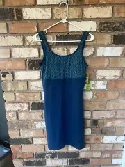 Title Nine Women’s Size M Connelly Dress NEW Activewear Built In Bra Blue