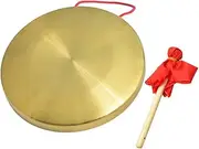 CTTPEG 22cm/8.6inch Gong Instrument, Chinese Traditional Percussion Instrument Copper Gong with Beater and Red Hanging Ribbon for Celebration, Party, Festivals
