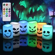 GenSwin Halloween Flameless Votive Candles Color Changing with Remote Timer, Bat