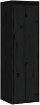 vidaXL Wall Cabinets 2 pcs Black 11.8"x11.8"x39.4" Solid Pinewood
