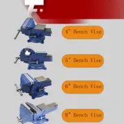 4" /5" /6" /8" Bench Vise w/ Anvil Swivel Base Heavy Duty Vice Multipurpose