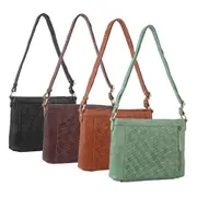 Pierre Cardin Woven Women's Embossed Leather Tote Bag w/ Back Zip Pocket