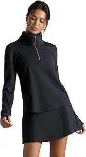 [Rhone] Women's Course to Court 1/4 Zip (Black, M), Black, Medium