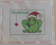 Chris Lewis Mistle toad Frog Santa Hat 14 mesh Hand Painted Canvas NEW