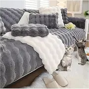 Cushion Plush Rabbit Sofa Cover for 1 4 Seater Couch Non Slip Pet Friendly Ultra Soft Protection