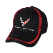 C8 Corvette Black and Red Carbon Fiber Accent Cotton Hat