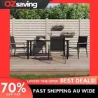 Garden Dining Set Black 5 Piece Textilene Steel Comfortable Outdoor 7045