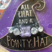 Halloween Spellbound Witchy Pinback All That And A Pointy Hat