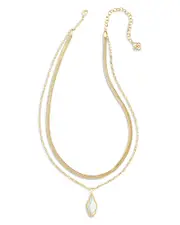 Kendra Scott Evelyn 14K Gold Plated Colored Stone Layered Pendant Necklace, 16-19