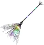Witch Broom Kids | Broom Stick Halloween with LED Lights | Cosplay Props Witch Costume Accessories | Cosplay Props for Kids Adults, Halloween Decorations, Fun Witch Broom for Dress-Up
