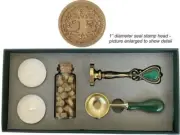 Celtic Tree Wax Seal Stamp Set - seal stamp, beads, wax melting spoon, more!