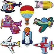 8PCS Kids Plane Iron on Patches, Airplane Aircraft Patch for Clothing, Sew on Appliques Patch, DIY Patch for Backpacks Pants Jackets Shoes Jeans