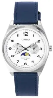 Casio Moon Phase Day/Date White Dial Japan Mov't Quartz MTP-M300L-7A Mens Watch