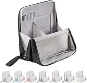 [Generic] Multi-Purpose Large Capacity Oxford Cloth Standing Makeup Bag, Waterproof Makeup Organizer with Compartments, Large Capacity Stationery Organizer, Portable Toiletry (Black)