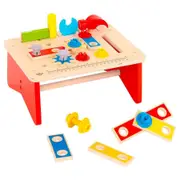 31pc Kids Tooky Toy Educational/Learning Puzzle Wooden Working Bench Tool Set 3+