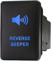 12V 3A ON-OFF Push Switch 9C45B Laser etched REVERSE BEEPER dual LEDs in blue For Toyota Hilux LandCruiser Prado RAV4 & Suzuki and more