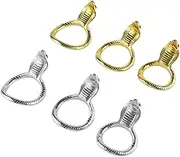 DTRNYCZ BDSM Zinc Alloy Snake Head Cock Rings Testicle Ring Bondage Scrotum Stretch Ring for Men(Gold,50mm)