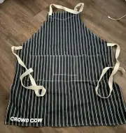 Official Limited Edition Apron by Crowd Cow Navy and White Pinstripe Apron