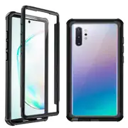 Samsung Galaxy Note 10+ /Note 10 Plus Military Grade Shockproof Clear Heavy Duty Case Bumper Drop Protection Tough Cover (Black)