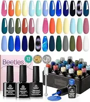 beetles Gel Polish Gel Polish Set 26Pcs Cat Eye Gel Nail Polish Blue Black Green Nail Polish with Magnet Nail Blooming Gel Glossy & Matte Gel Top Coat Base Coat with Magnet UV Led Nail Lamp DIY Manicure Art