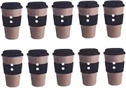 100pcs Milky Tea Cup Button Coffee Buttons Infuser Teapot Whelping Buttons for Crafting Cup of Coffee Milk Tea Cup Shape Buttons Decorative Buttons Sewing Accessories Wooden Black ULDIGI