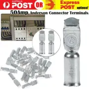 10pcs Anderson Plug contact pins lugs Copper terminals 50 amp connectors 6AWG AU