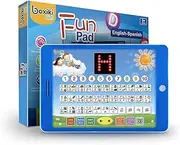 Spanish-English Tablet Bilingual Educational Toy with LCD Screen Display by Boxiki Kids. Touch-and-Teach Pad for Kids Learning Spanish and English. ABC Games, Spelling, “Where Is?” Games, Fun Melodies