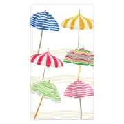 Caspari Paper Guest Towel Napkins, Beach Umbrellas - 2 Packs (16910G)