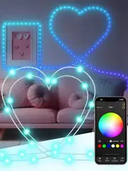 Smart Valentine'S Day Lights, 100 LED RGB Color Changing Mini Ball String Lights