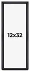 12x32 Shadow Box Frame Black | 1 Inches Deep Real Wood Farmhouse Shadowbox Displ