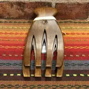 Set of 2 Salad Servers Bamboo Wood ~ Warm Brown Salad Claws Hands Toss Serve NWT